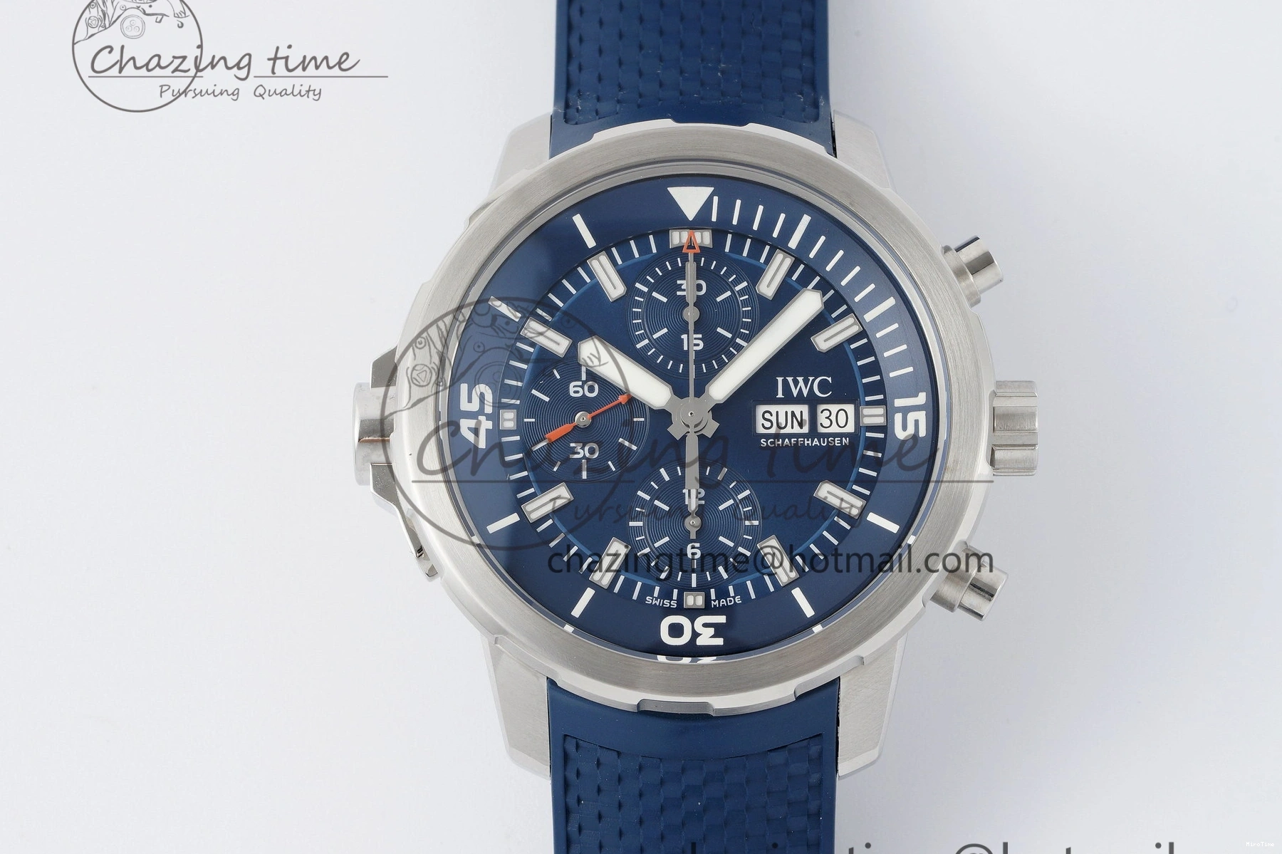 MIROTIME 0416 Attractive Aquatimer Chrono SS RSF 1:1 Best Edition Blue Dial on Blue Rubber Strap A 7056
